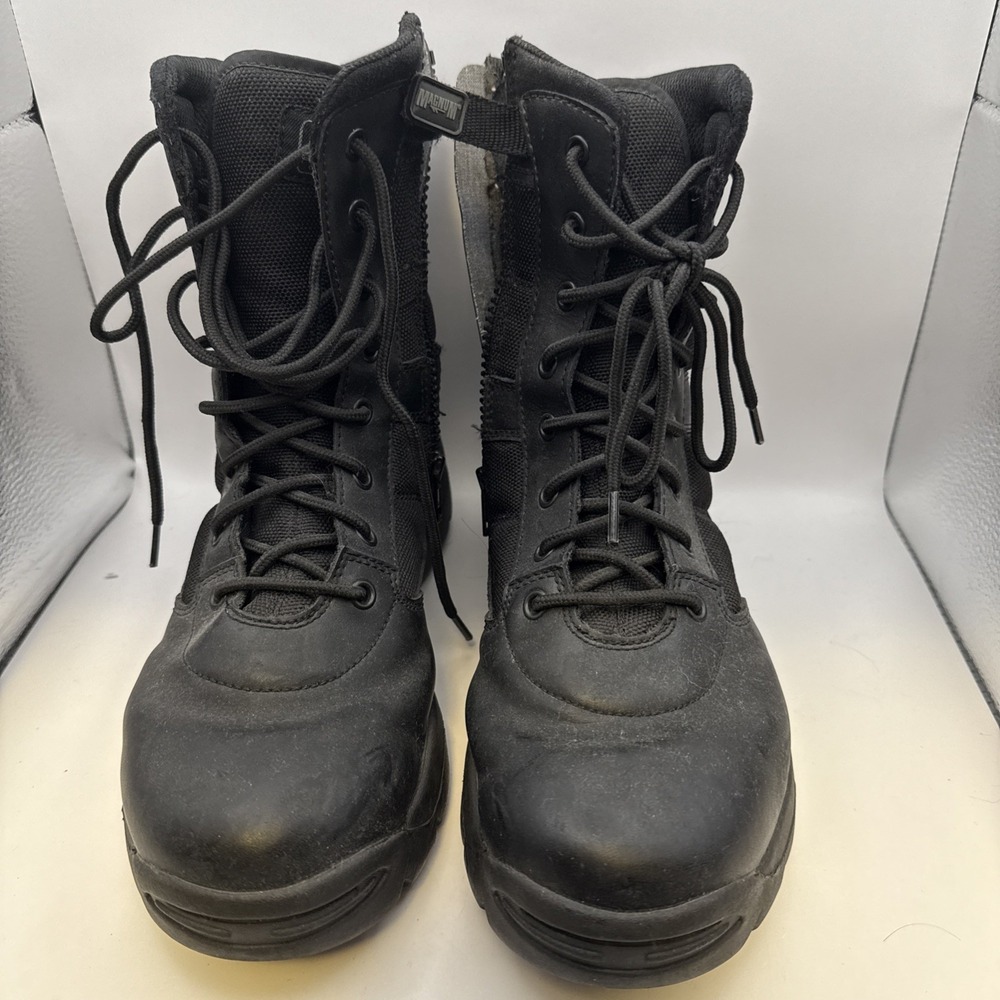 Magnum Ren Faire 8 Side Zip Boots Black Tactical Tall Boots Mens Grunge Goth